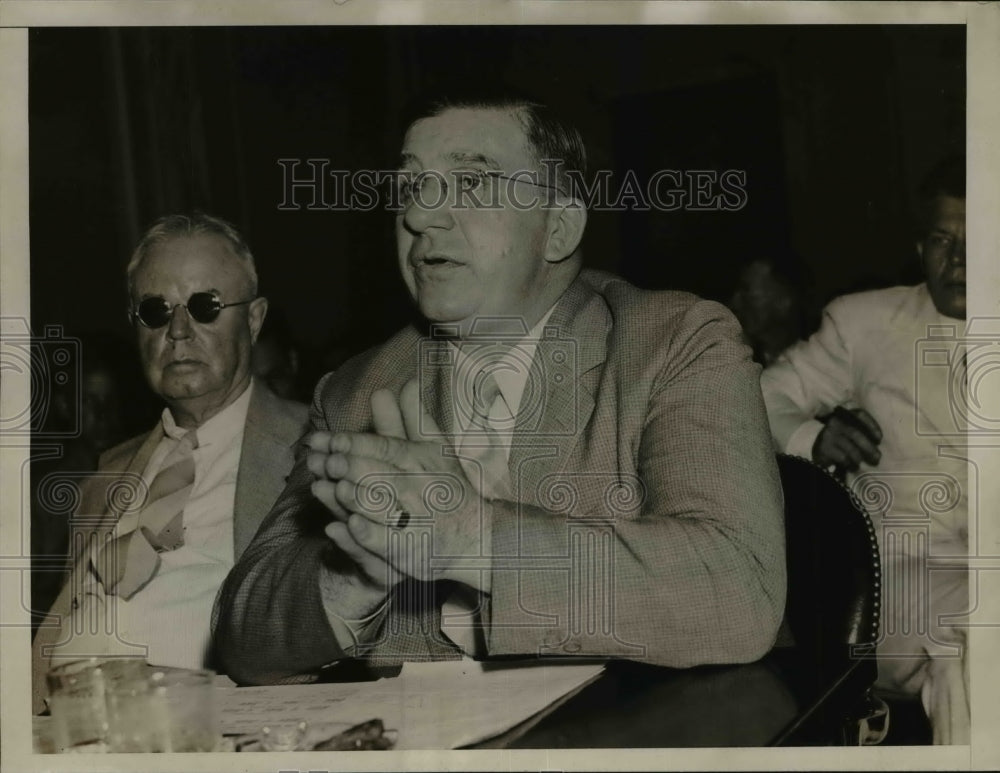 1938 Press Photo Mahoning County OH Sheriff Ralph Elser appears before Committee - Historic Images