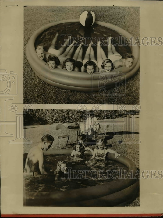 1950 Press Photo Child's Pool is now a Family Affair with new 700 gallon pool - Historic Images