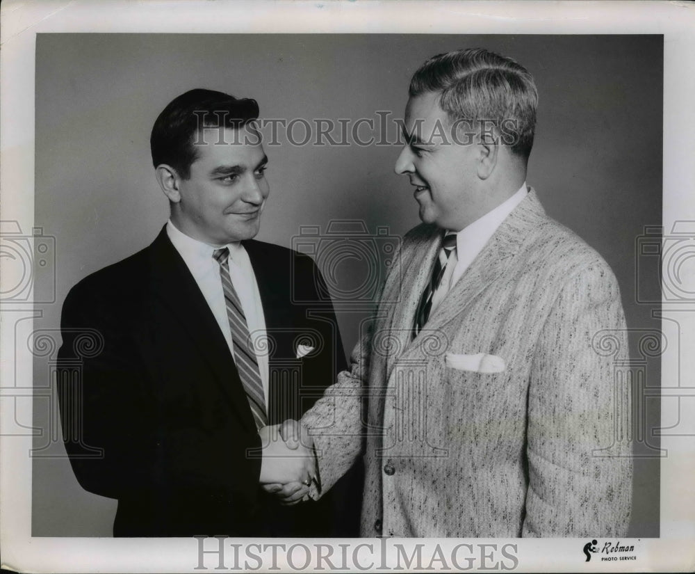 1958 Press Photo Donald Corcelli &amp; William Nicol President of OH Society of CPAs - Historic Images