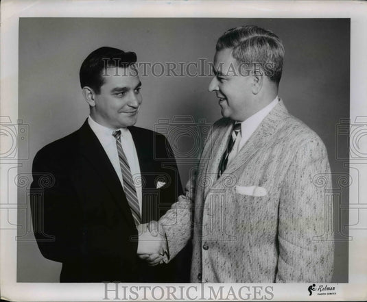 1958 Press Photo Donald Corcelli & William Nicol President of OH Society of CPAs - Historic Images