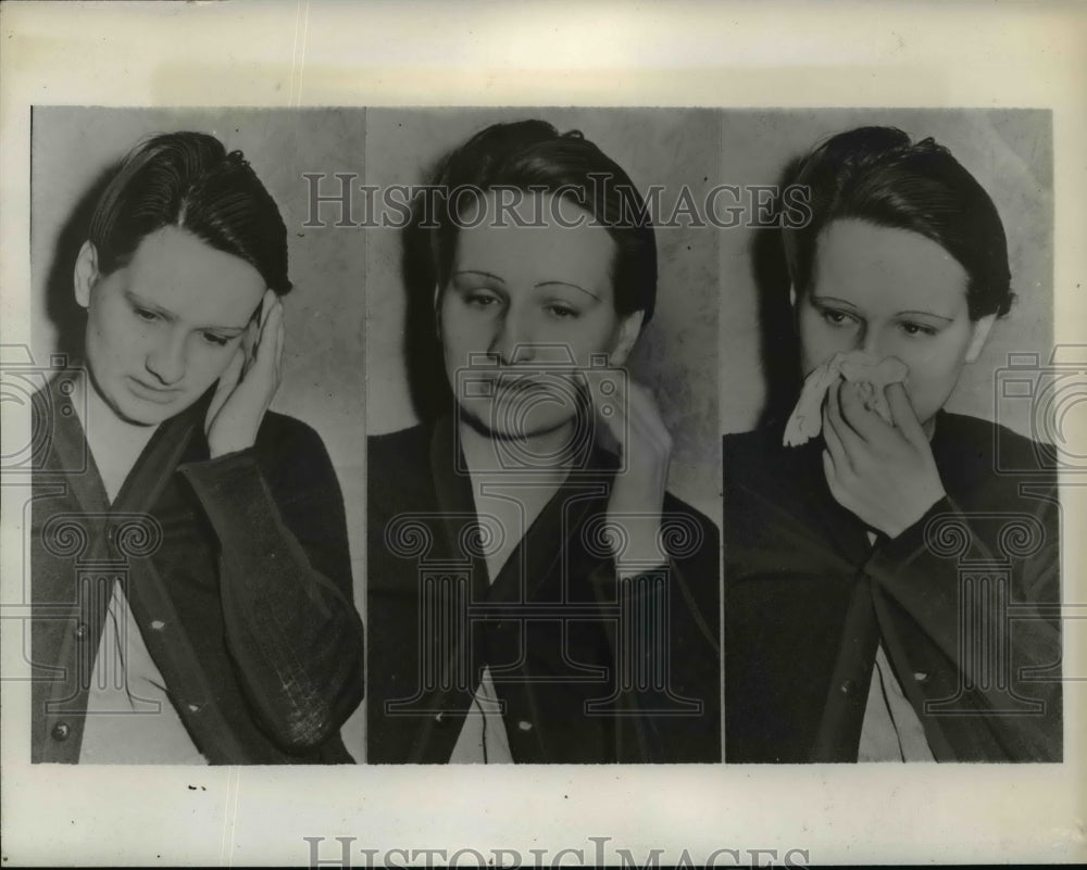 1938 Press Photo Crying Woman Mrs. Allen Pirigyi of California - nef05833 - Historic Images