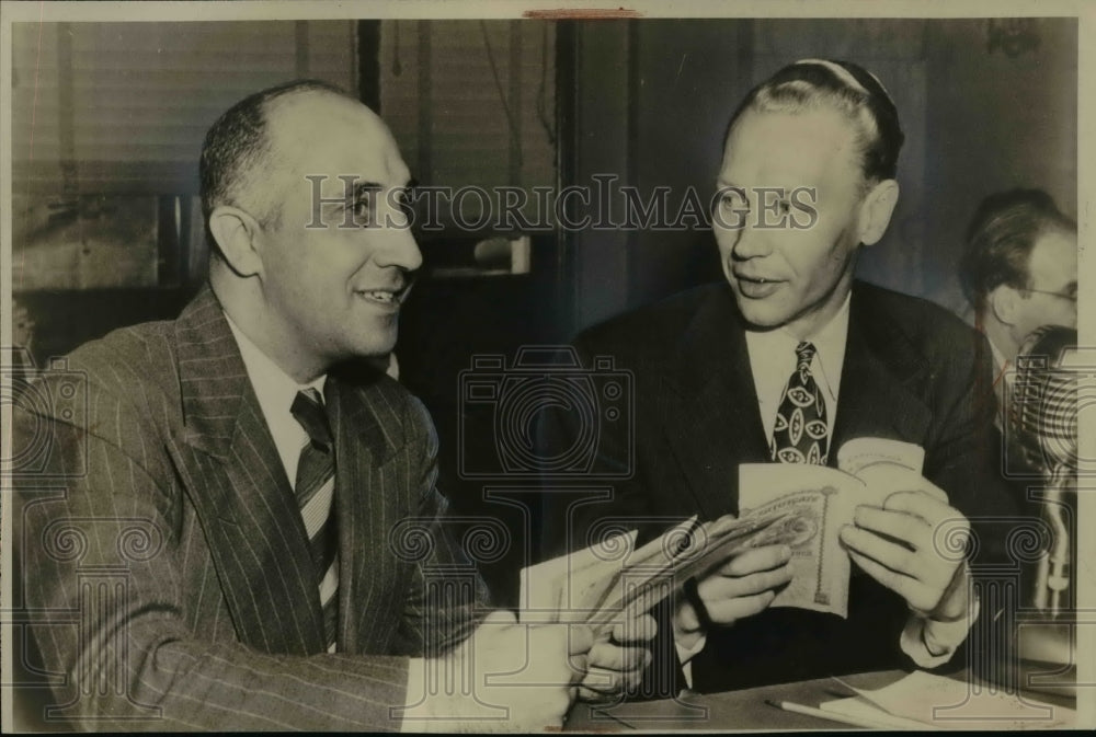 1947 Press Photo B.H. Lamarre and Carmines Bellino, Auditor - nef07109 - Historic Images