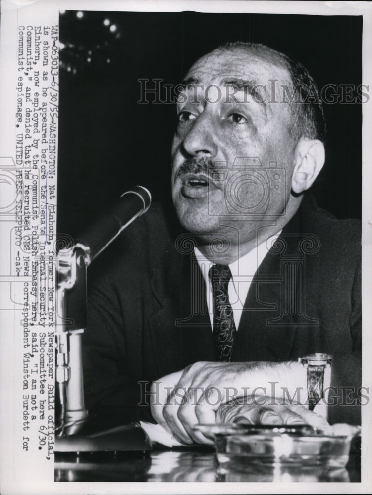 1955 NY Newspaper Offical, Nat Einhorn Denies That He is a Communist - Historic Images