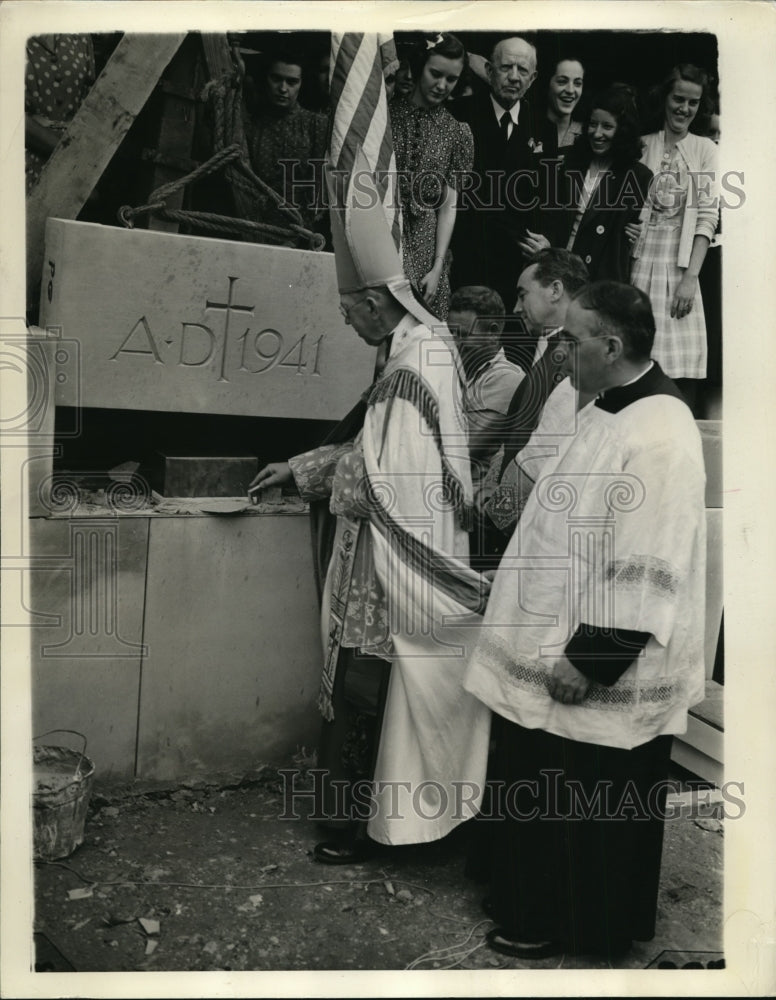 1941 Press Photo Dignitaries Attend the Corner Stone Laying New Board Building - Historic Images