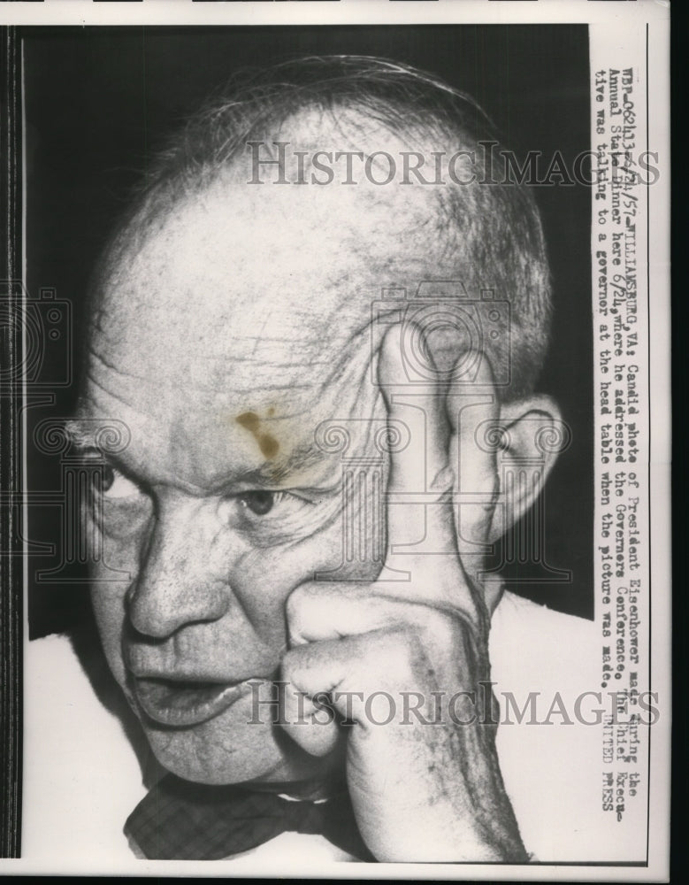 1957 Press Photo President Eisenhower Addresses Governor's Conference - Historic Images