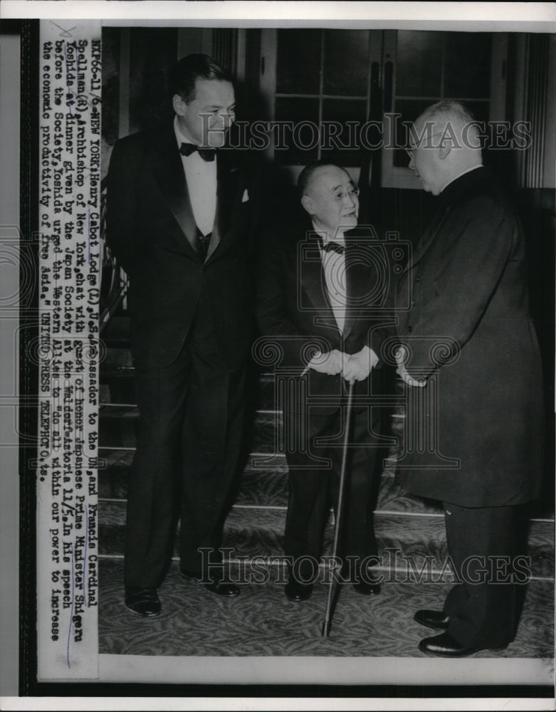 1954 Japanese Prime Minister Guest of Honor Chats With Cardinals-Historic Images
