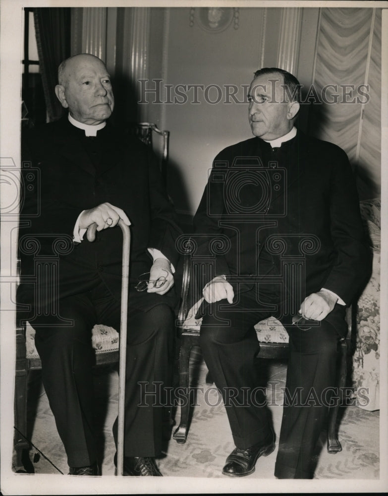 1939 Press Photo William Cardinal O&#39;Connell and Monsignor M.J.Splaine - Historic Images