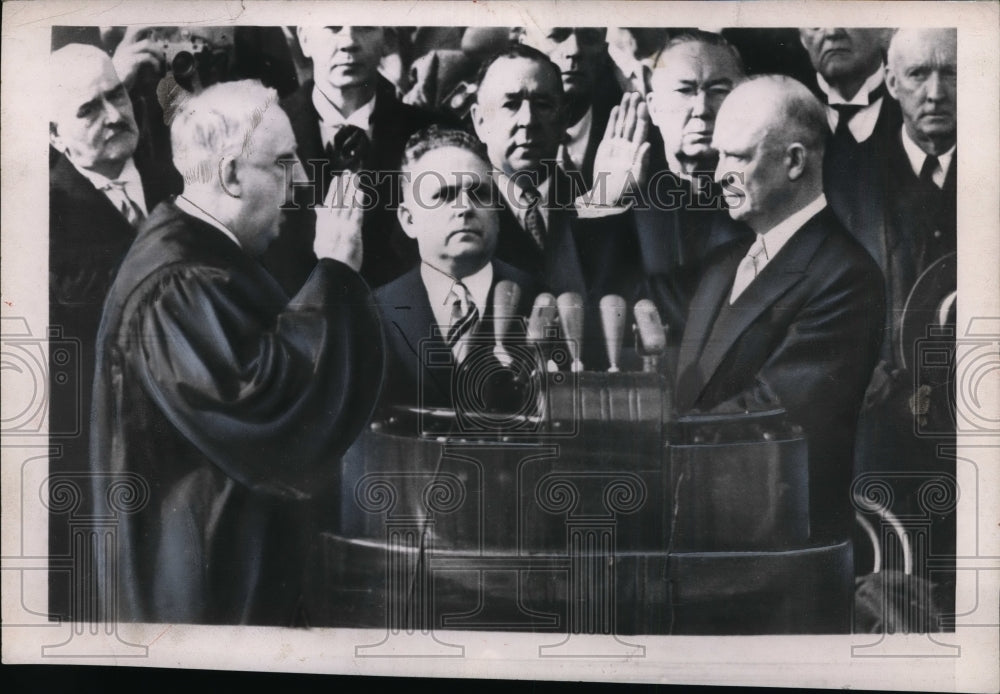 1960 Press Photo Dwight D. Eisenhower sworn-in as President of the United States - Historic Images