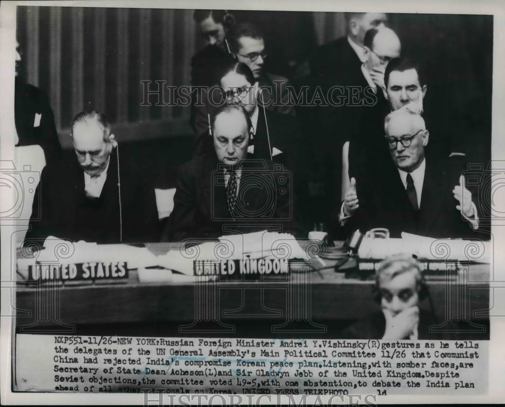 1952 Press Photo UN Gen Assembly Voted 49-5 To Debate The India Plan First-Historic Images