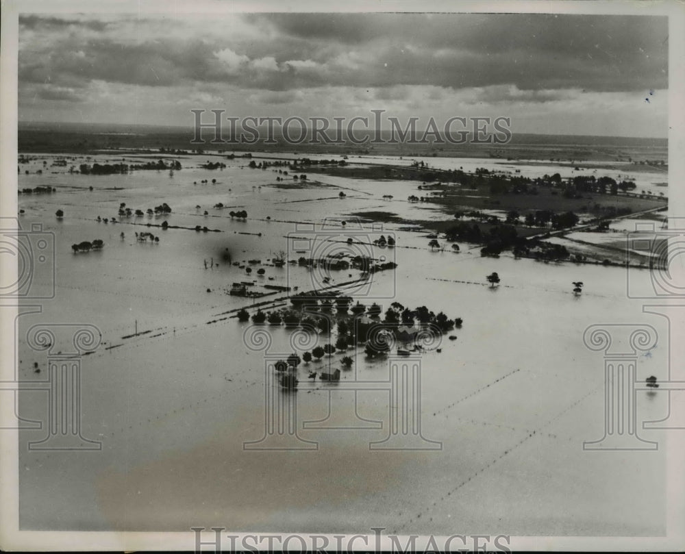 1937 Press Photo Melbourne, Australia Spring Flood Aerial View - nef14457 - Historic Images
