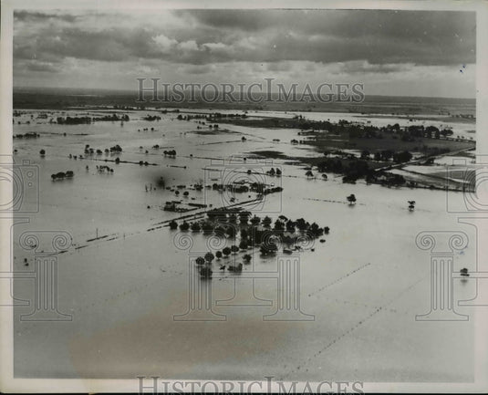 1937 Press Photo Melbourne, Australia Spring Flood Aerial View - nef14457 - Historic Images