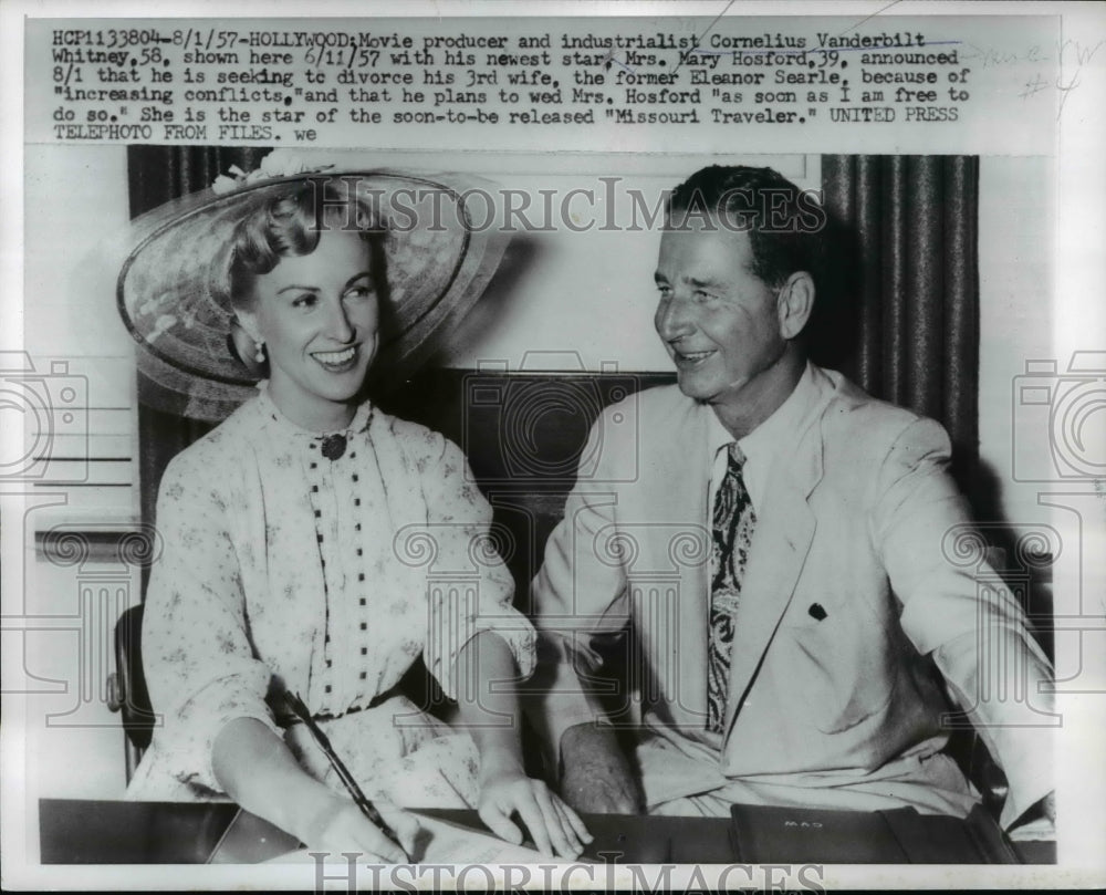 1957 Press Photo Movie Producer C. Whitney Seeking Divorced From Third Wife - Historic Images