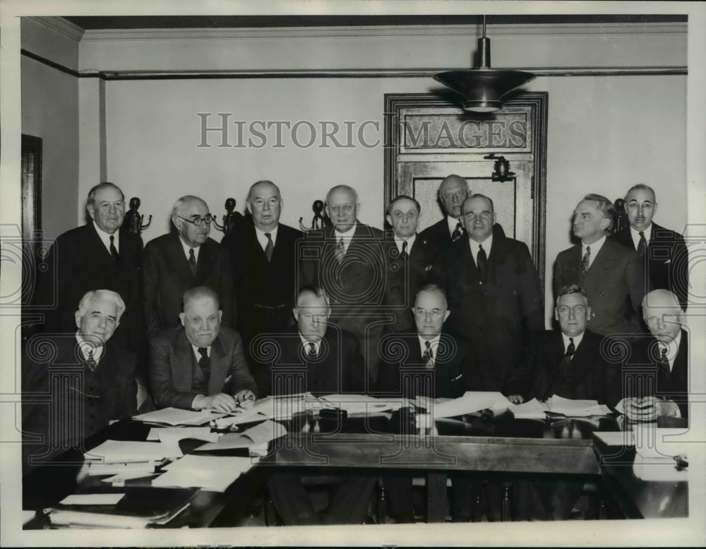 1938 Executives of the Railroad Industry in Emergency Session - Historic Images