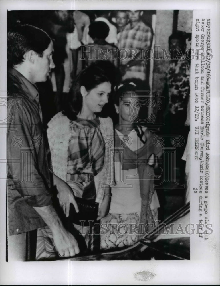 1966 Lynda Bird Johnson Leaving Club in Acapulco, Mexico  - Historic Images