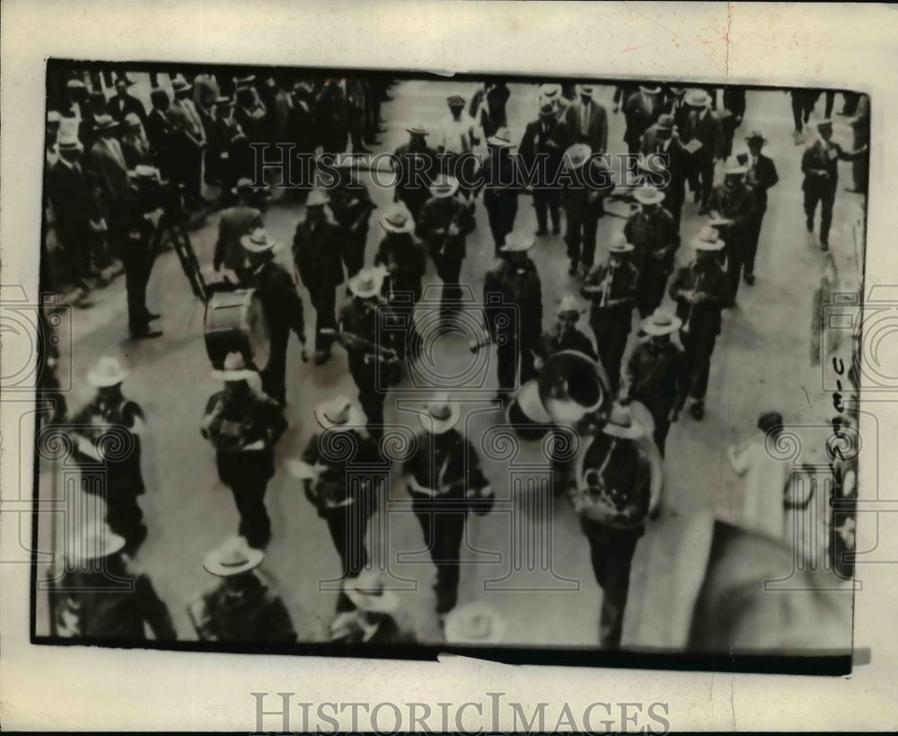 1928 Press Photo Farmer&#39;s Band Playing &quot;Dead March&quot; for GOP, Kansas City - Historic Images