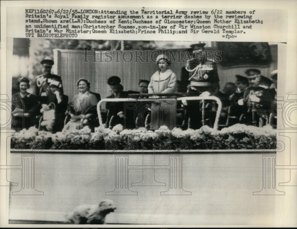 1958 British Royal Family at Territorial Army Review, London - Historic Images