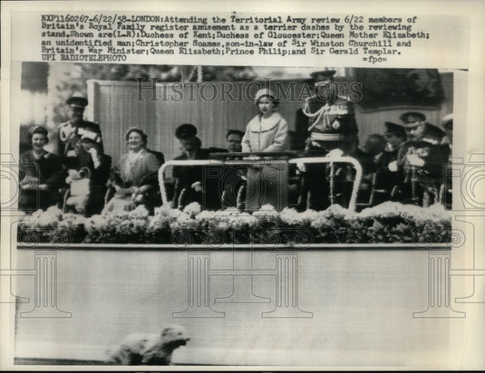 1958 British Royal Family at Territorial Army Review, London - Historic Images