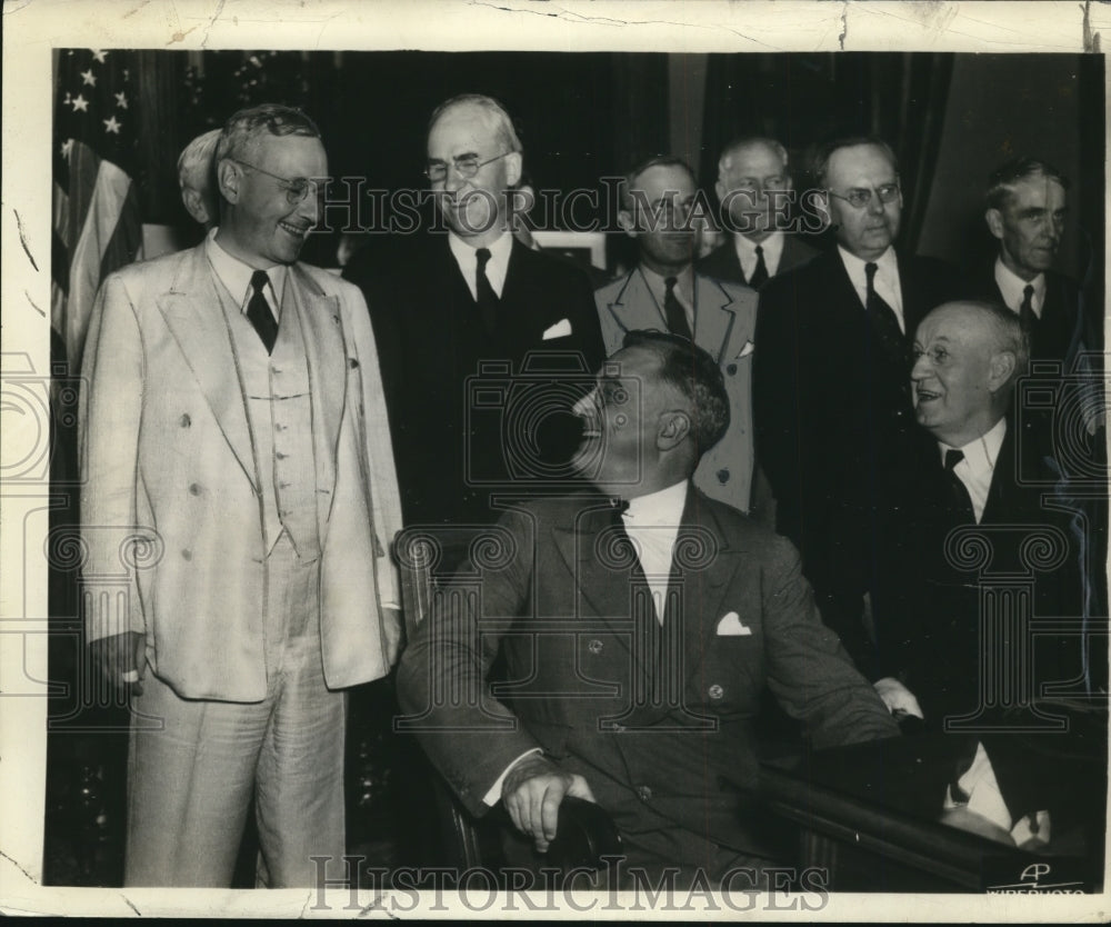 1936 Press Photo Alf Landon &amp; President Franklin D. Roosevelt - nef17499- Historic Images