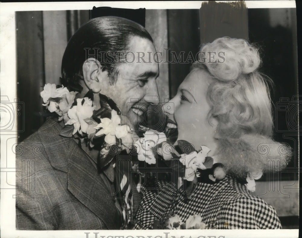 1938 Press Photo Princess Baba of Sarawak and Wrestler husband James Gregory - Historic Images