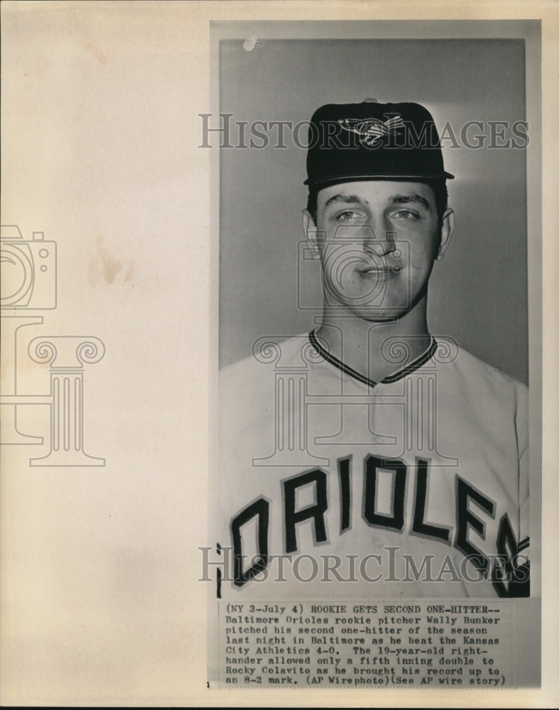 1964 Press Photo Wally Banker Pitcher of the Baltimore Orioles - nef18076- Historic Images