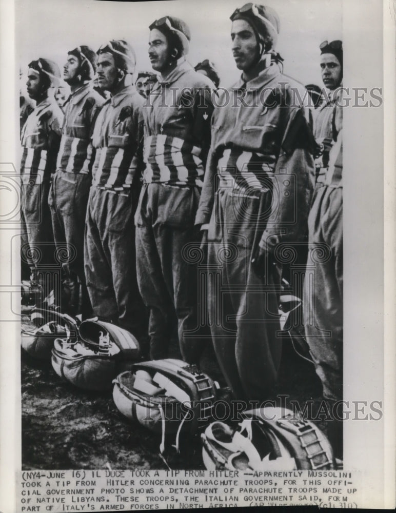 1940 Press Photo Detachment of parachute troops made up of native Libyans-Historic Images