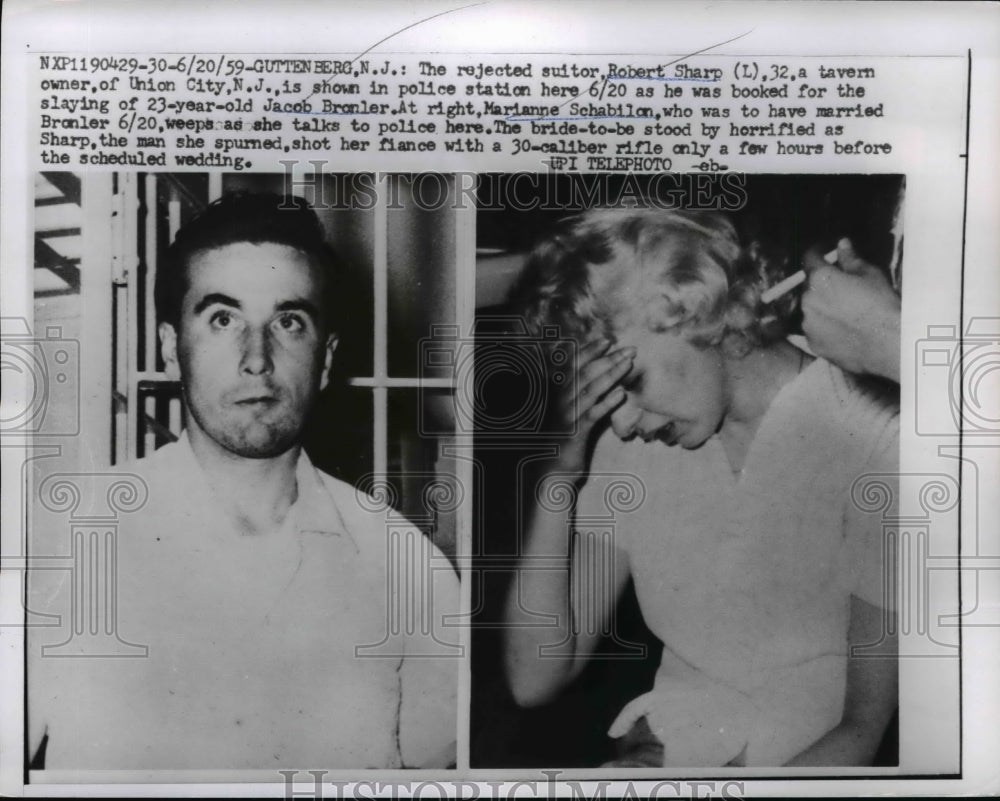 1959 Press Photo Rejected Robert Sharp Booked For The Slaying of Jacob Bronler - Historic Images