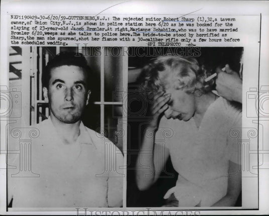 1959 Press Photo Rejected Robert Sharp Booked For The Slaying of Jacob Bronler - Historic Images