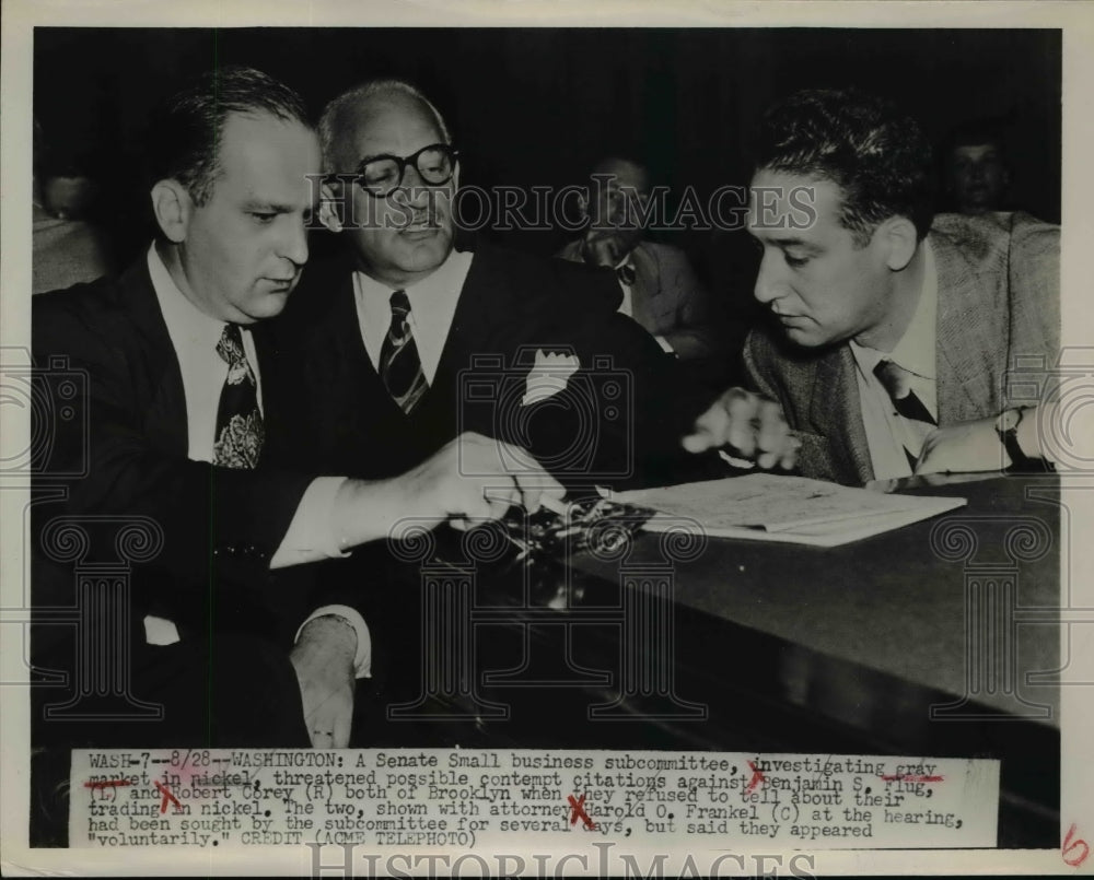 1951 Press Photo Senate Small Business Subcommittee Investigating Nickel Market-Historic Images