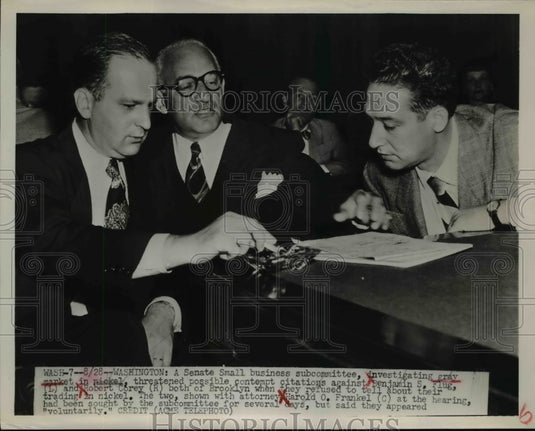 1951 Press Photo Senate Small Business Subcommittee Investigating Nickel Market-Historic Images