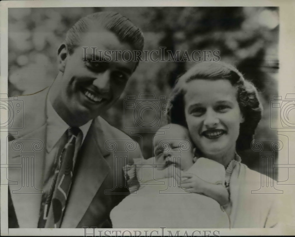 1938 Press Photo Franklin D. Roosevelt, Jr. &amp; Family - nef20725 - Historic Images