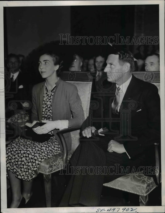 1939 Press Photo Crown Prince Frederik & Crown Princess Ingrid of Denmark - Historic Images