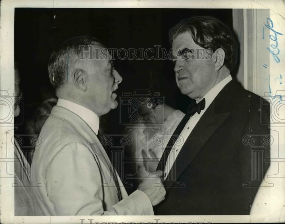 1937 Press Photo John L. Lewis of United Mine Workers, William Sirovich Confer-Historic Images