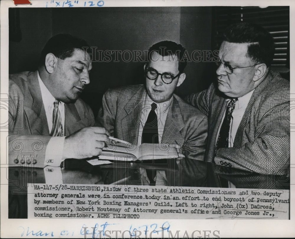 1953 Press Photo New York Boxing Managers' Guild Boycott Conference Pennsylvania - Historic Images