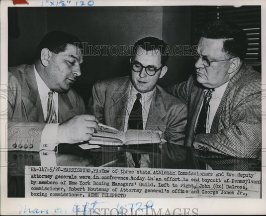 1953 Press Photo New York Boxing Managers' Guild Boycott Conference Pennsylvania - Historic Images