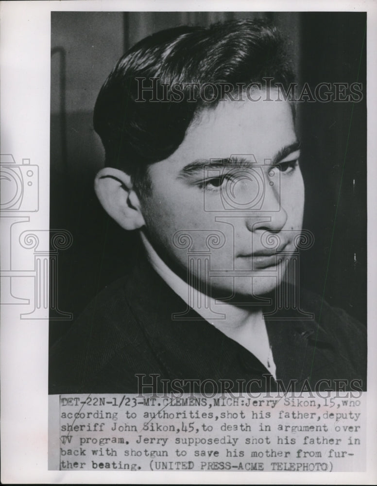 1952 Press Jerry Sikon Allegedly Shoots Sheriff John Sikon Who Was His Father - Historic Images