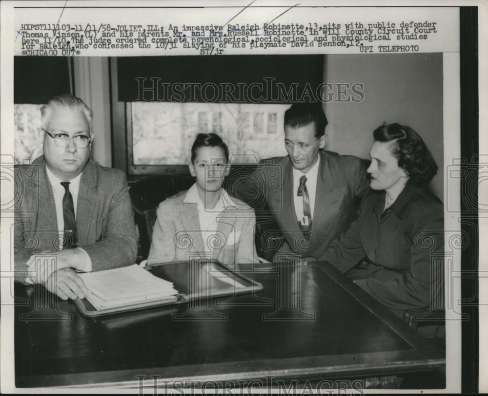 1958 Raleigh Robinette, parents and Public Defender Thomas Vinson - Historic Images