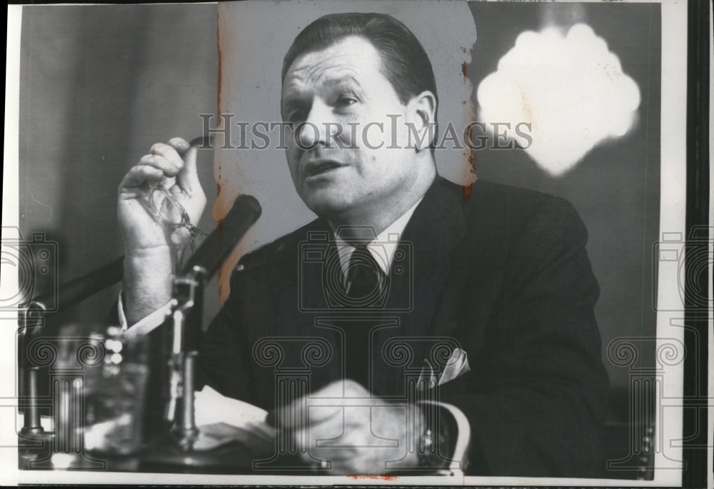 1958 Press Photo Nelson A. Rockefeller at Senate Preparedness Hearing - Historic Images