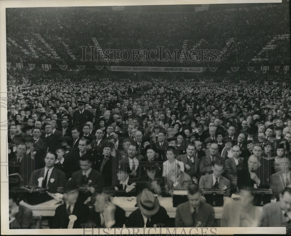 1940 Press Photo Crowd at Wendell L. Willkie Speech, St. Louis, Missouri - Historic Images