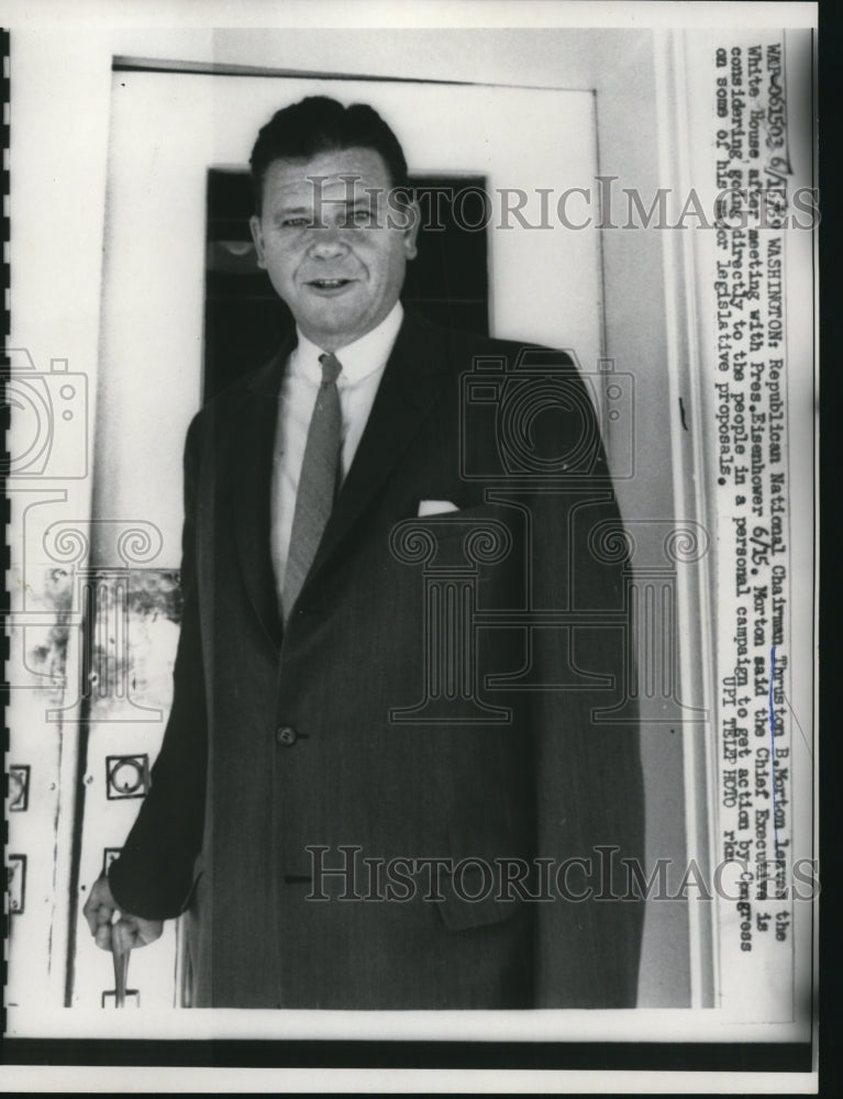 1959 Press Photo Thurston B. Morton Leaving White House - nef23765-Historic Images