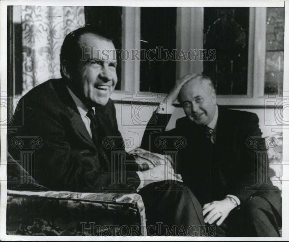 1969 Pres. Richard Nixon with British Prime Minister Harold Wilson - Historic Images