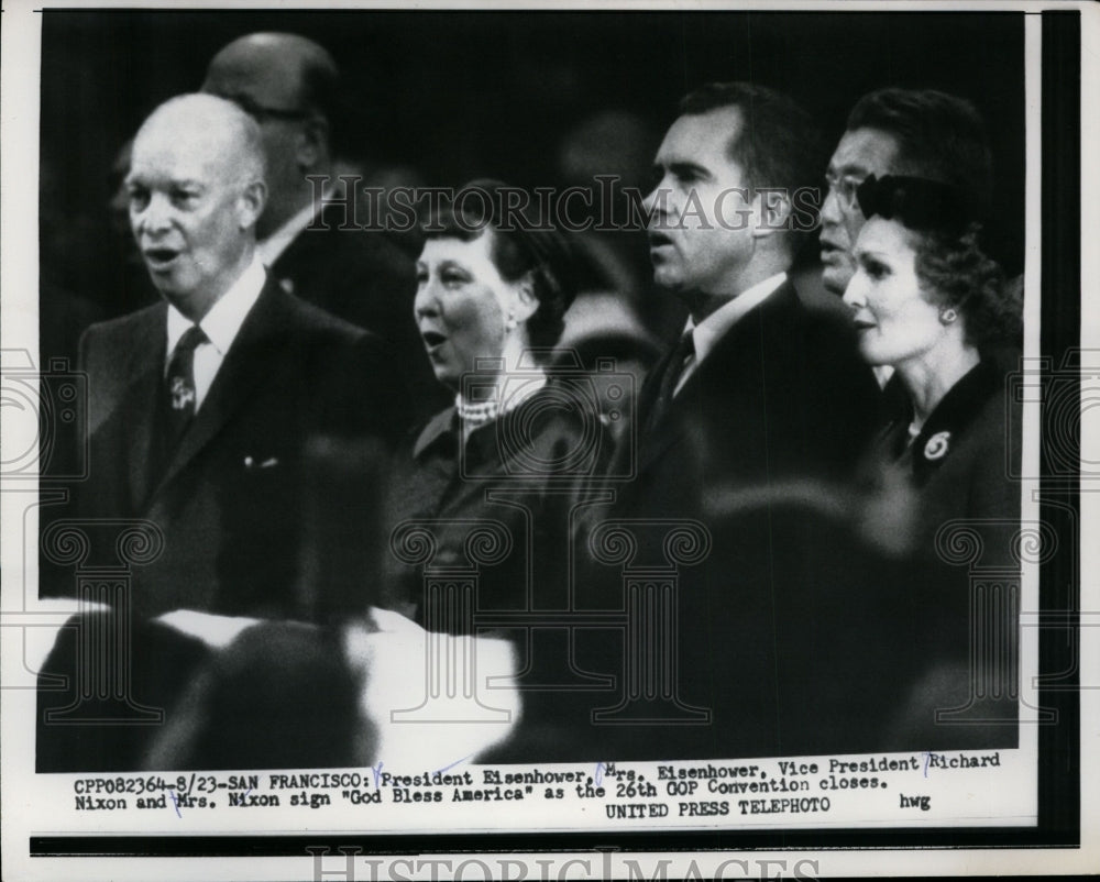 1956 Pres.& Mrs.Dwight Eisenhower with Vice Pres and Mrs.Nixon - Historic Images