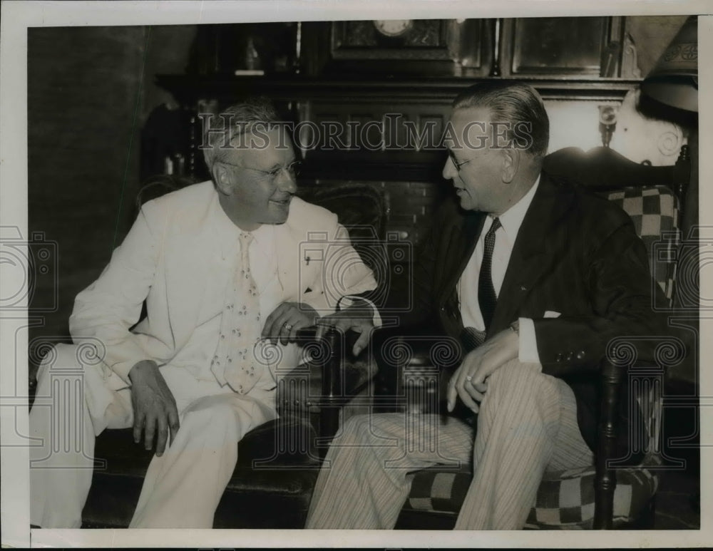 1936 Press Photo Gov.Alfred Landon of Kansas and Gov.Fran D.Fitzgerald of Mich-Historic Images