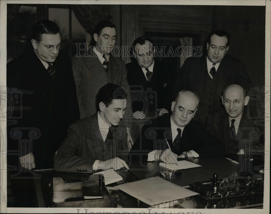 1940 Press Photo Philip Murray, CIO Vice Presidents Plan Strike Policy in D.C.-Historic Images
