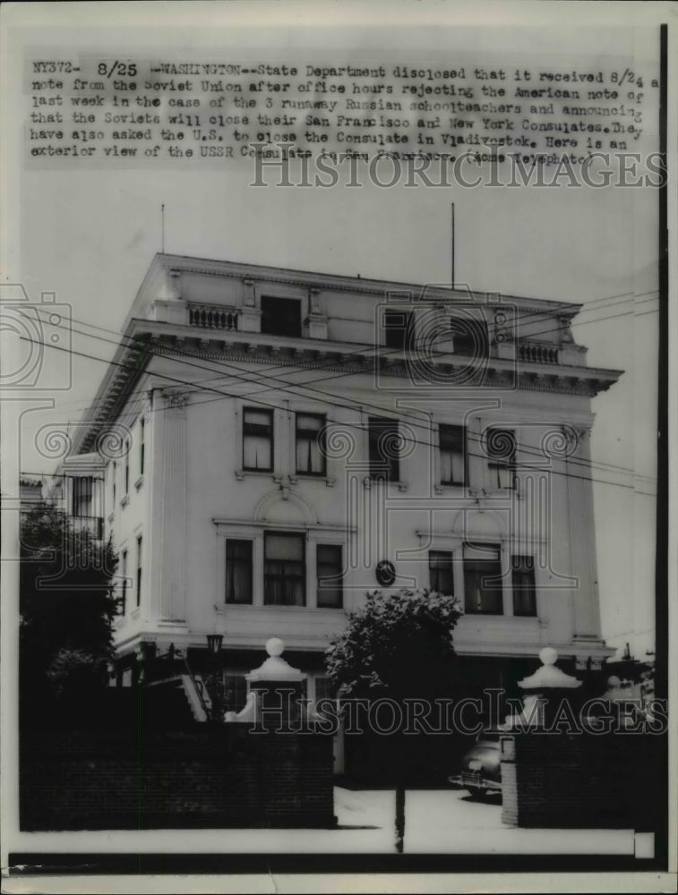 1948 Press Photo USSR Consulate Exterior, San Francisco, California - nef29256 - Historic Images