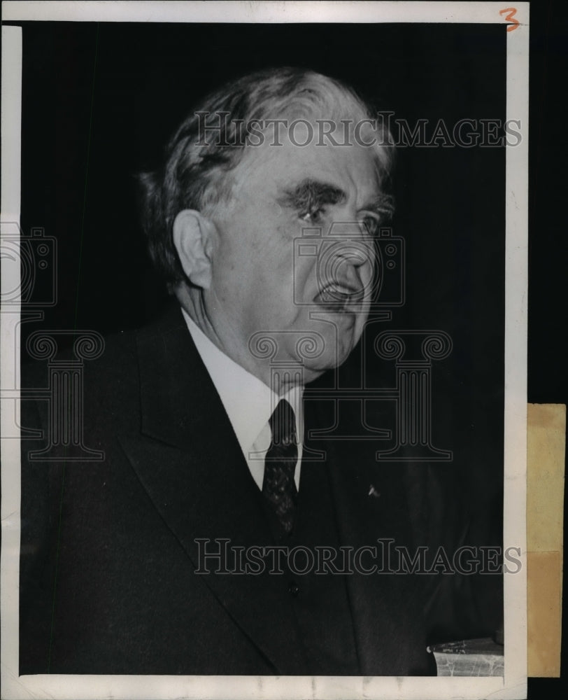 1947 Press Photo John L. Lewis Speaking at Senate Public Lands Hearing - Historic Images