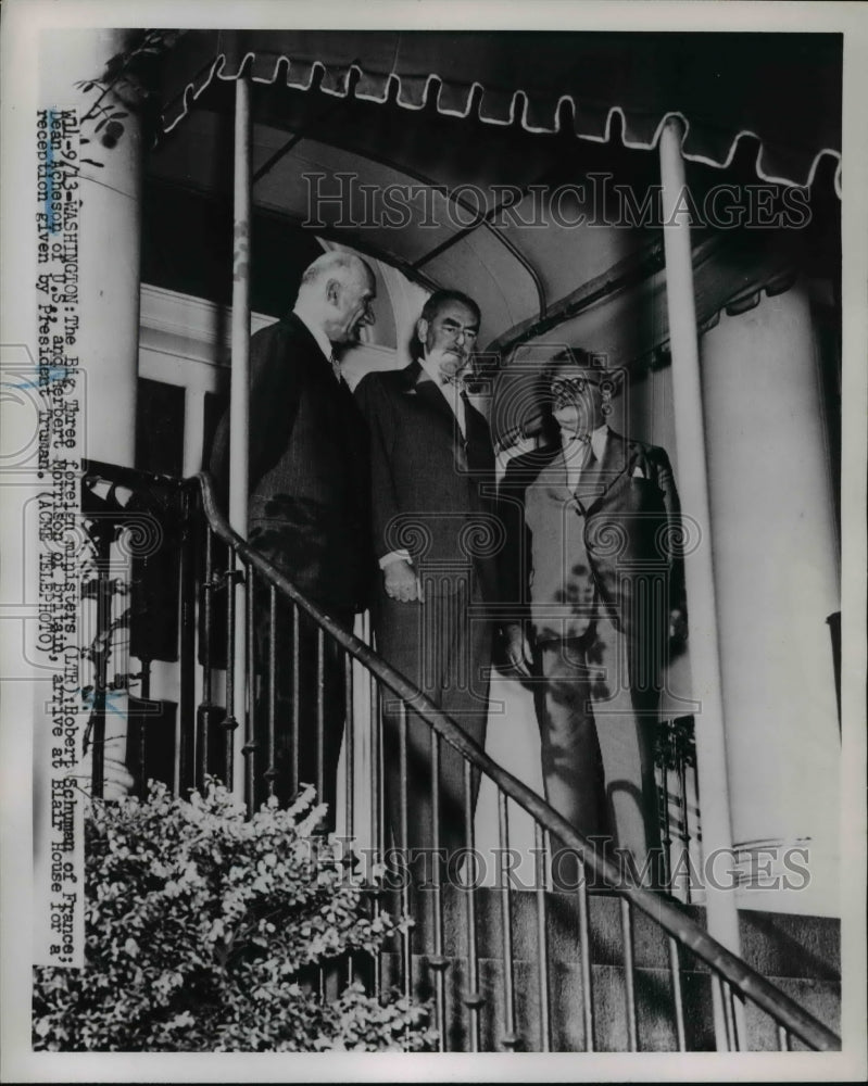 1951 Big Three Foreign Ministers Schuman, Acheson & Morrison - Historic Images