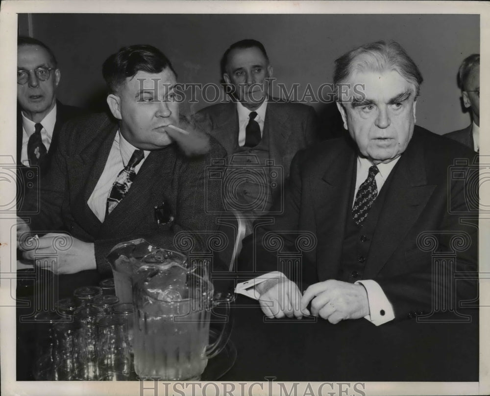 1950 Press Photo John L. Lewis, George Titler at Coal Operators & Union Meeting - Historic Images