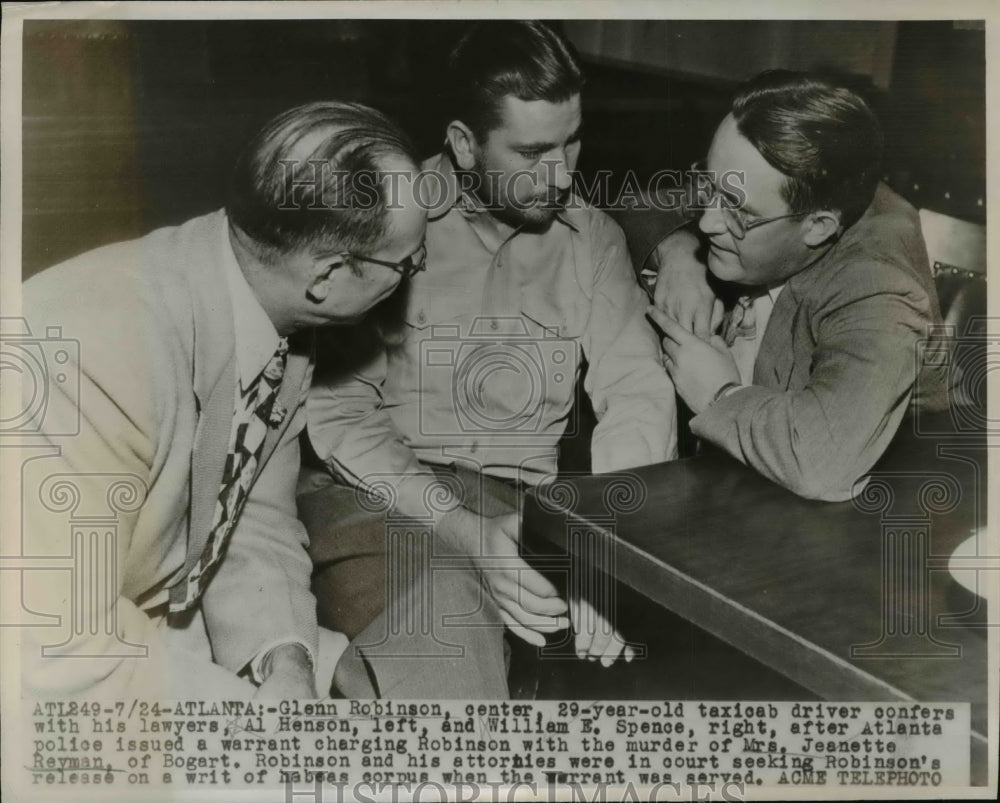 1947 Press Photo Glenn Robinson & Lawyers in Court, Atlanta, Georgia - nef31006 - Historic Images