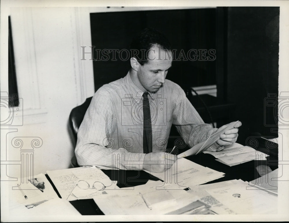 1937 Press Photo Ralph Hetzel Jr Appointed Secretary to CIO's John Lewis - Historic Images