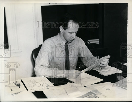 1937 Press Photo Ralph Hetzel Jr Appointed Secretary to CIO's John Lewis - Historic Images